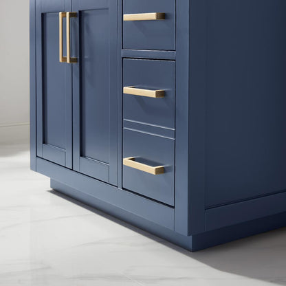36" Single Bathroom Vanity Set in Royal Blue with Mirror