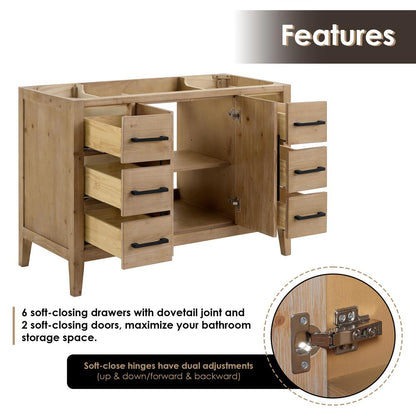 Single Bathroom Vanity in Weathered Fir with Stone Countertop with Mirror