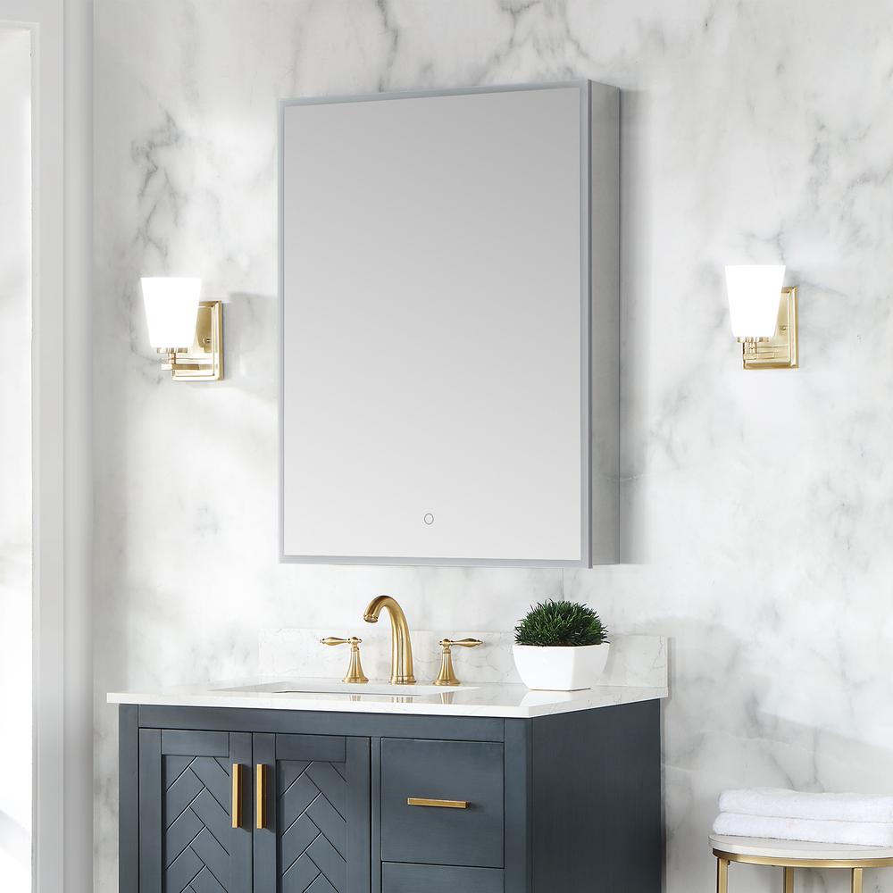 Frameless Surface-Mount/Recessed LED Lighted Bathroom Medicine Cabinet