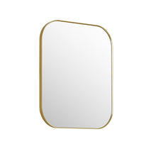 36x30" Rectangular Aluminum Framed in Brushed Gold Modern Bathroom Wall Mirror