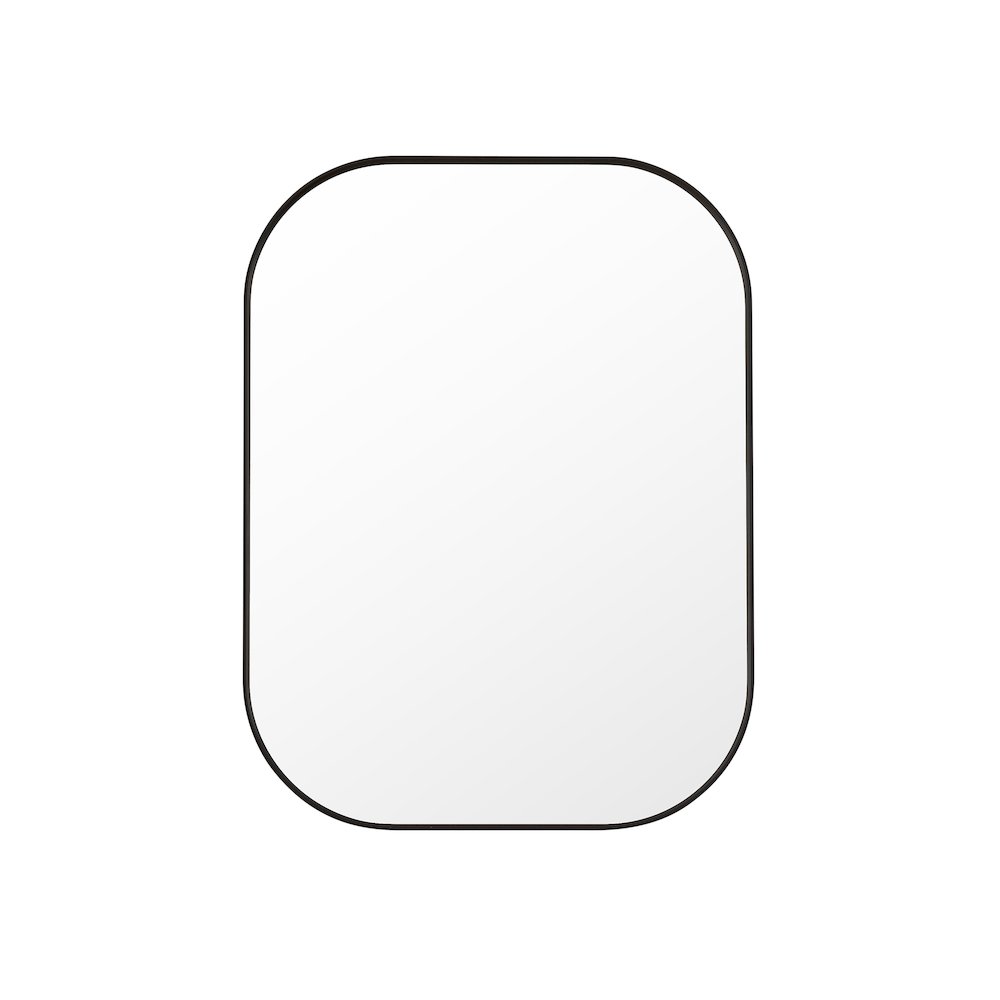 24x32" Rectangular Aluminum Framed in Matte Black Modern Bathroom Wall Mirror