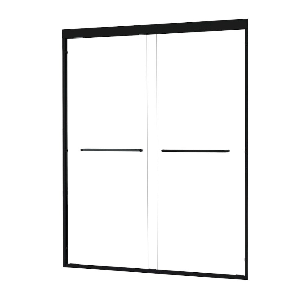 Framed Shower Door in Matte Black with Clear Glass