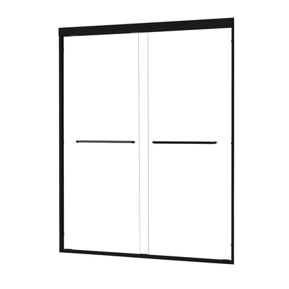 Framed Shower Door in Matte Black with Clear Glass