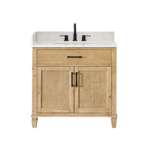 36" Single Bathroom Vanity in with Grain White Engineered Stone Countertop