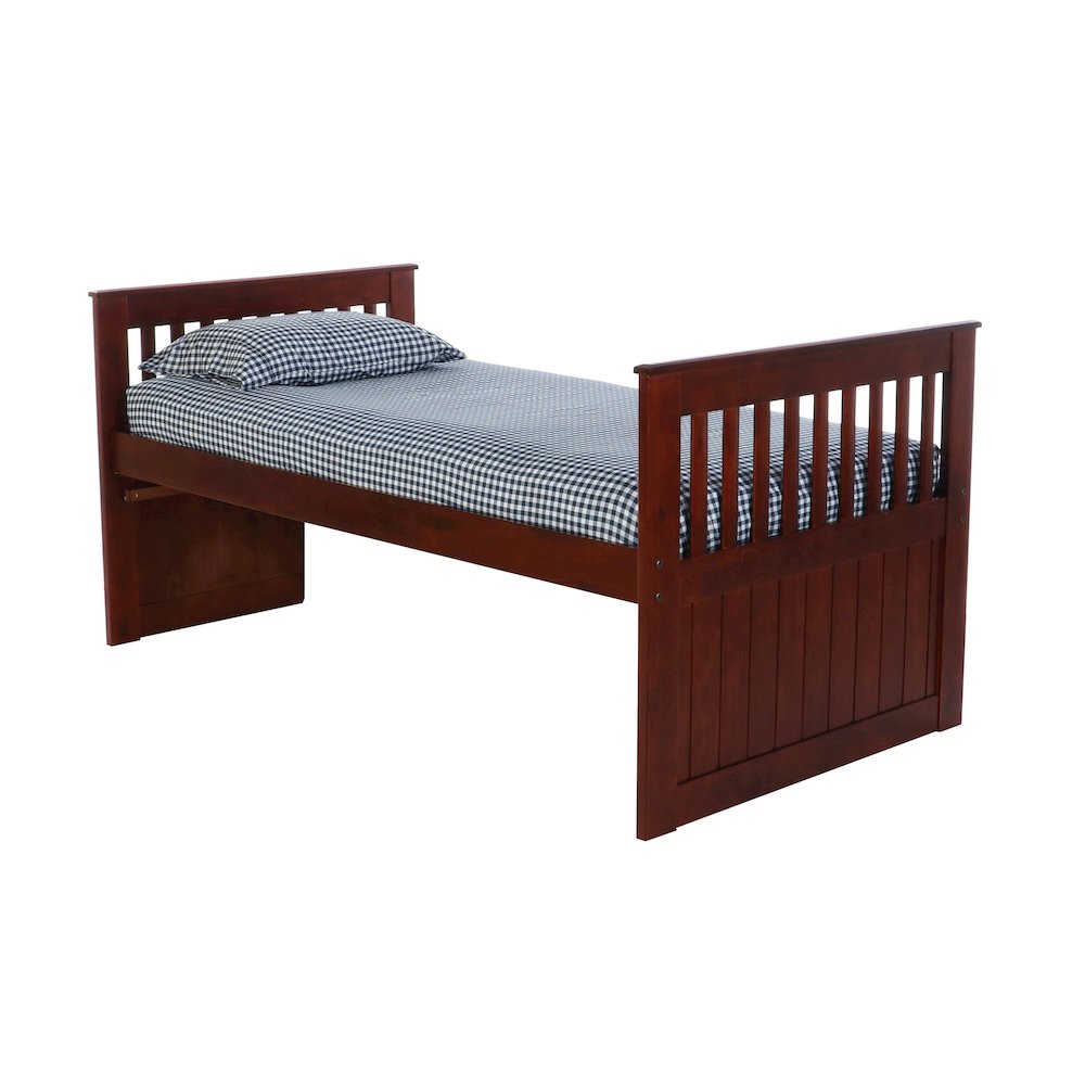 Donco Kids Twin Mission Rake Bed in Merlot