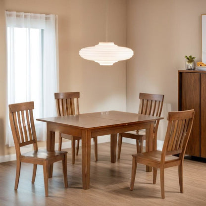 Elegant Brown Solid Wood Dining Chairs Set of 2 with Slatback Design