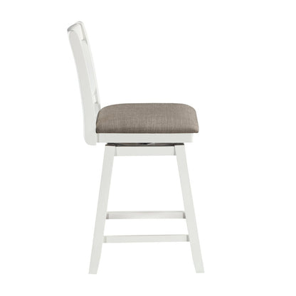 24in Brookline Swivel Barstool Pure White
