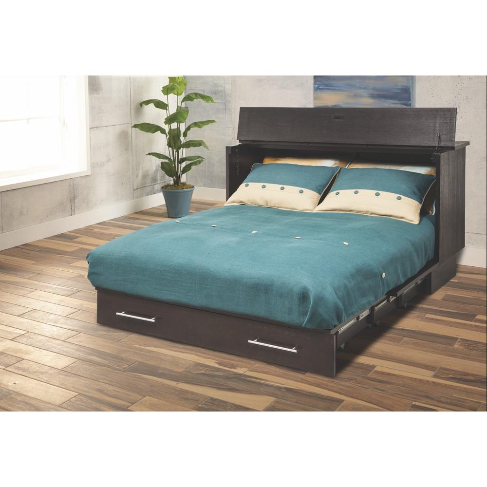 Coffee/Espresso Queen Size Cabinet Bed