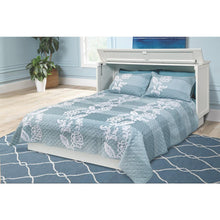 Queen Cabinet Bed White Finish Free Standing Guest Bed Useable Top Surface