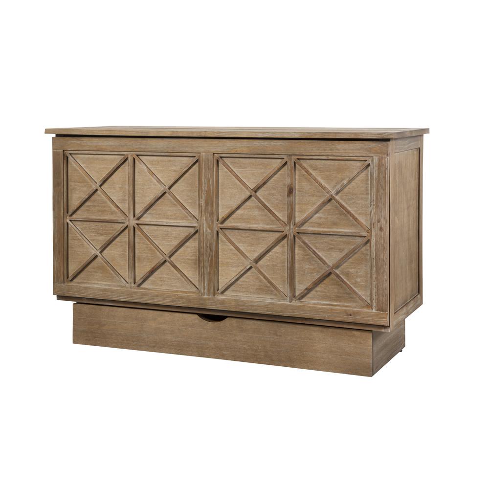 Queen Cabinet Bed in Light Ash Finish a Smart Free Standing Sleep Solution