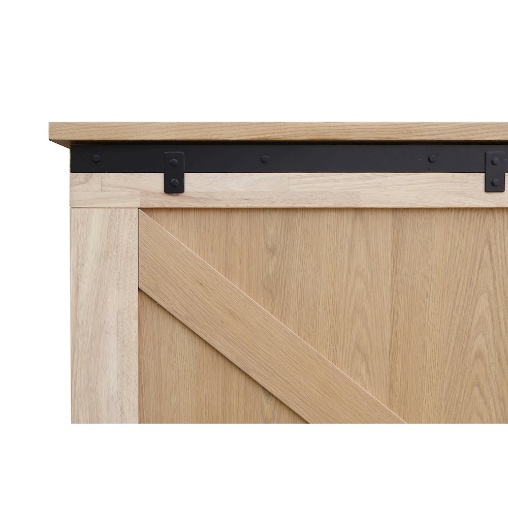 Farmhouse Style Queen Cabinet Bed in White Oak Finish Rustic Compact Sleeper