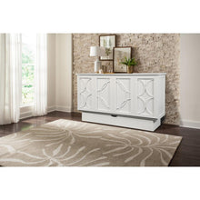Queen Cabinet Bed White Finish Free Standing Sleeper with Useable Top Surface