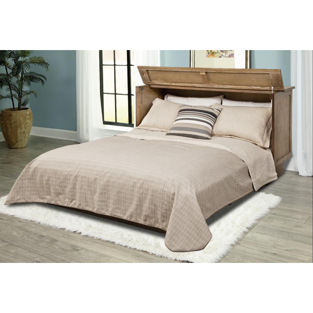 Queen Size Murphy Cabinet Bed in Ash Light Brown, Compact Free Standing Design