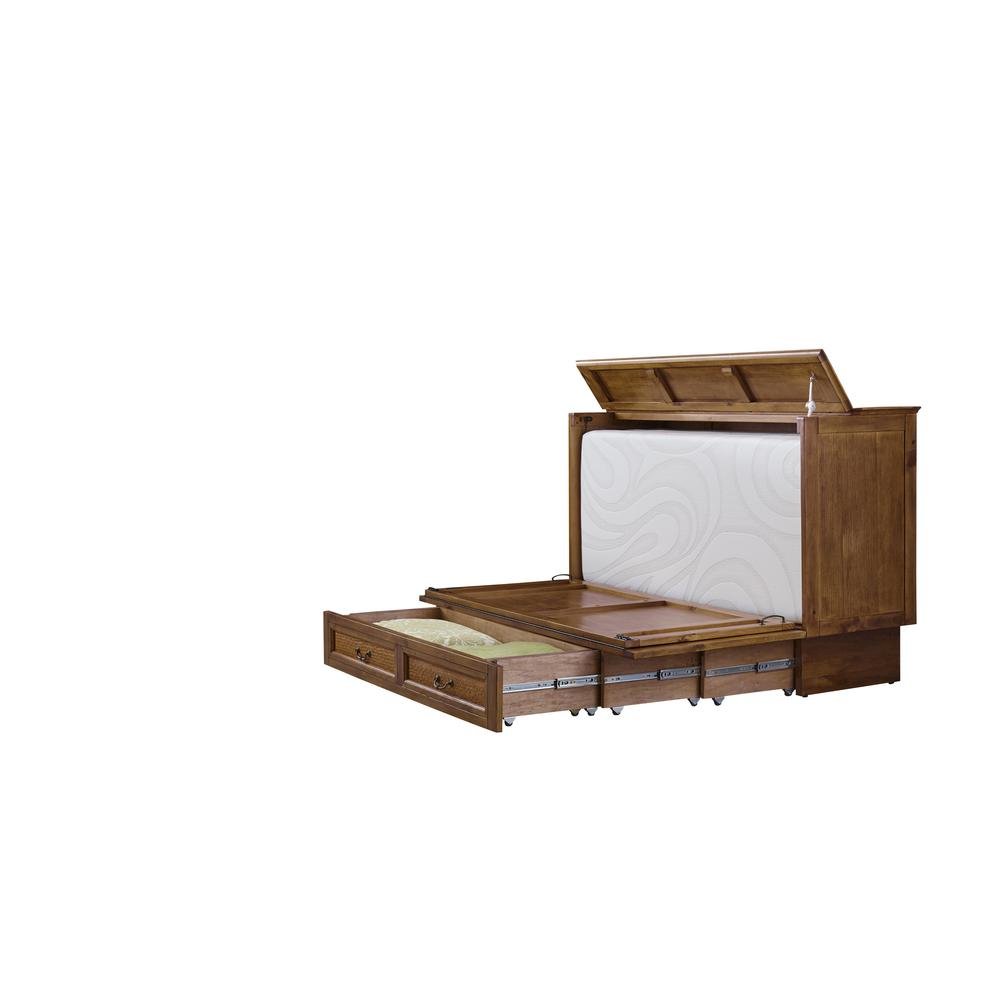 Queen Cabinet Bed Cherry Wood with Free Standing Design and Usable Top Surface