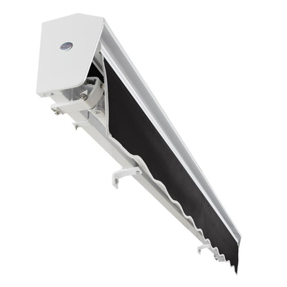 14' x 10' Destin Right Motor Right Motorized Patio Retractable Awning, Black