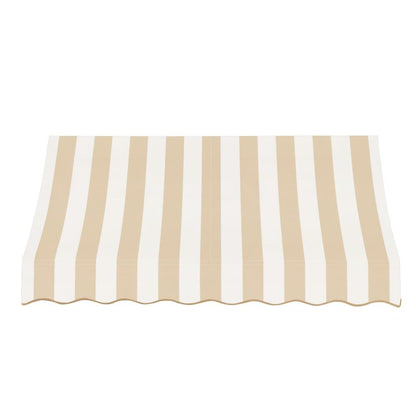 Awntech 5.375 ft Nantucket Fixed Awning Acrylic Fabric, Linen/White Stripe
