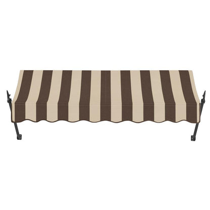 Awntech 10.375 ft New Orleans Fixed Awning Acrylic Fabric, Brown/Tan Stripe