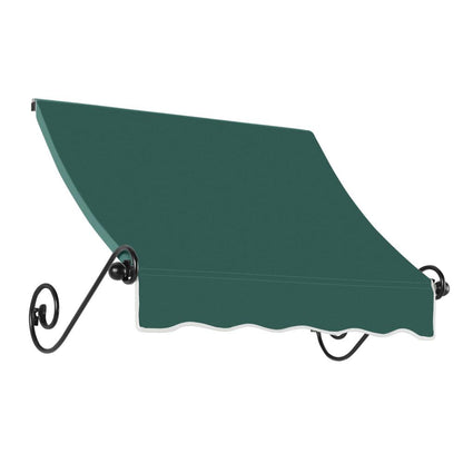 Awntech 4.375 ft Charleston Fixed Awning Acrylic Fabric, Forest