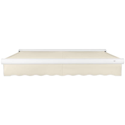 16' x 10' Full Cassette Manual Patio Retractable Awning Acrylic Fabric, Linen