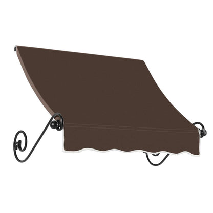 Awntech 3.375 ft Charleston Fixed Awning Acrylic Fabric, Brown