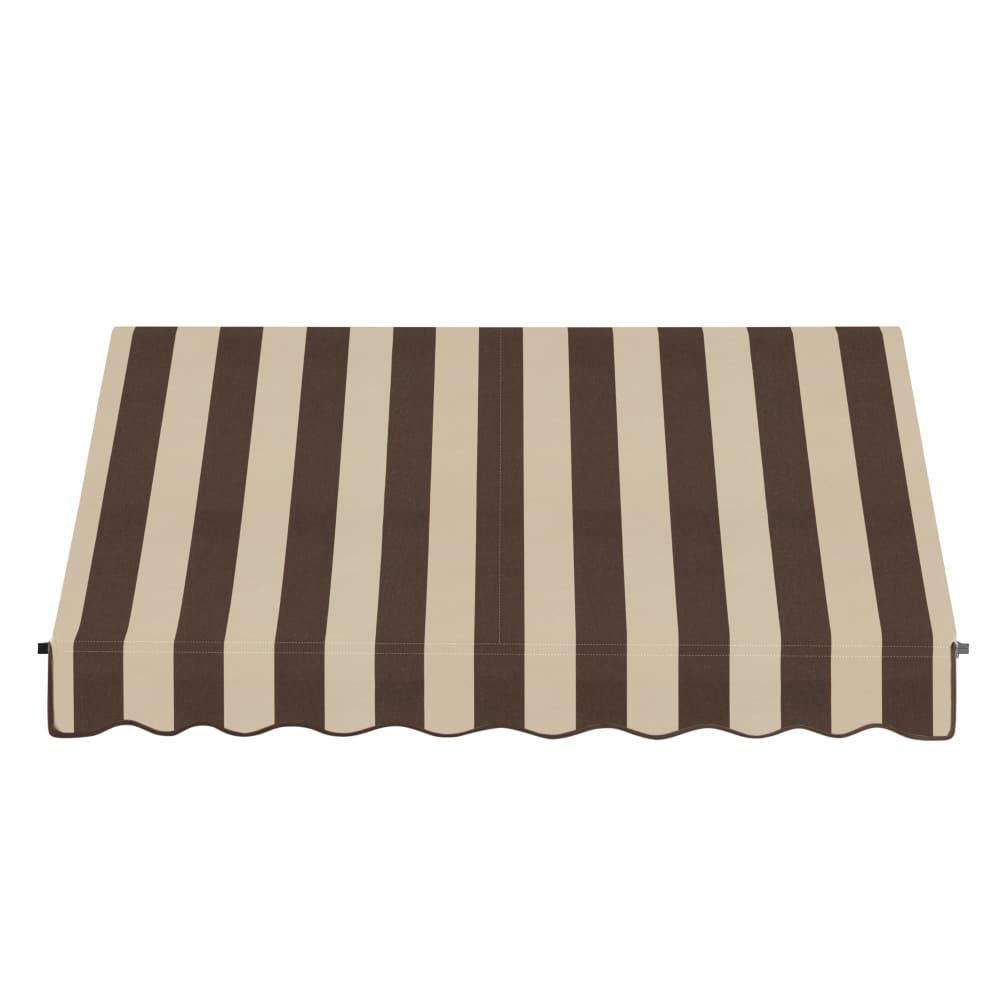 Awntech 10.375 ft Santa Fe Fixed Awning Acrylic Fabric, Brown/Tan Stripe