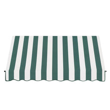 Awntech 8.375 ft Santa Fe Fixed Awning Acrylic Fabric, Forest/White Stripe
