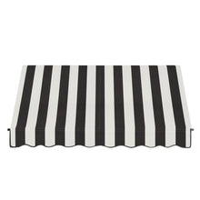Awntech 8.375 ft Santa Fe Fixed Awning Acrylic Fabric, Black/White Stripe