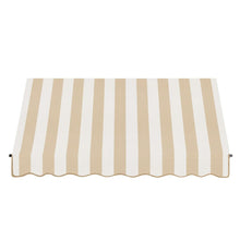 Awntech 8.375 ft Santa Fe Fixed Awning Acrylic Fabric, Linen/White Stripe