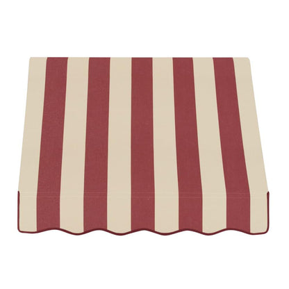Awntech 4.375 ft Dallas Retro Fixed Awning Acrylic Fabric, Burgundy/Tan Stripe