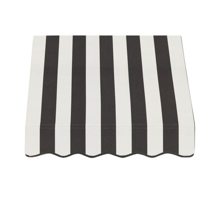 Awntech 3.375 ft San Francisco Fixed Awning Acrylic Fabric, Black/White Stripe