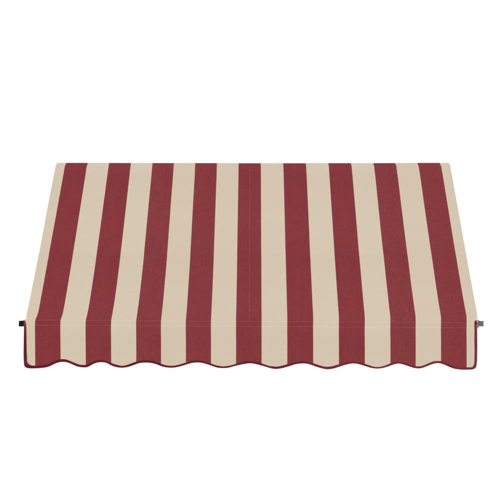 Awntech 5.375 ft Santa Fe Fixed Awning Acrylic Fabric, Burgundy/Tan Stripe