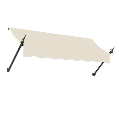 Awntech 8.375 ft New Orleans Fixed Awning Acrylic Fabric, Linen