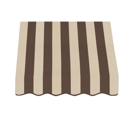 Awntech 3.375 ft San Francisco Fixed Awning Acrylic Fabric, Brown/Tan Stripe