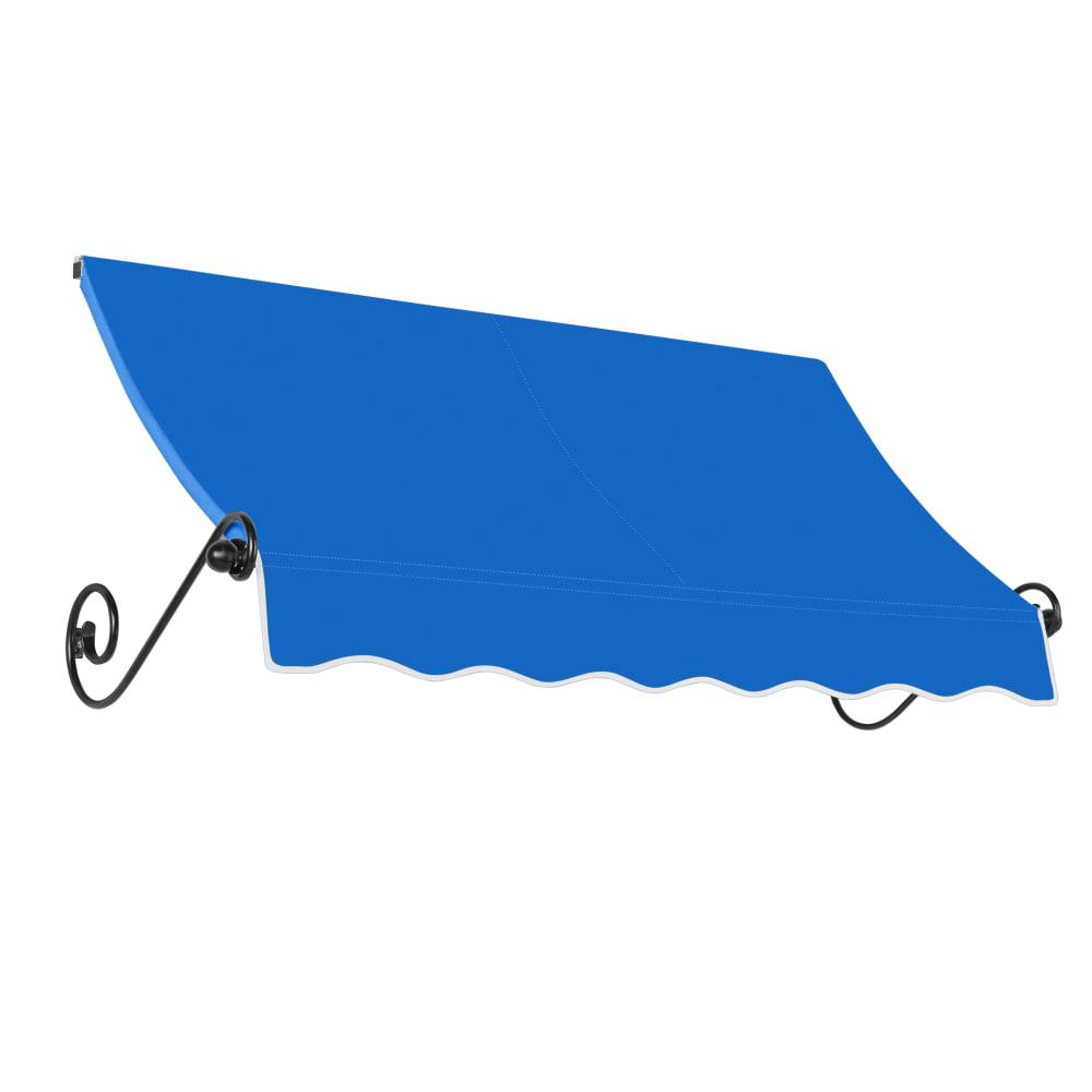 Awntech 6.375 ft Charleston Fixed Awning Acrylic Fabric, Bright Blue