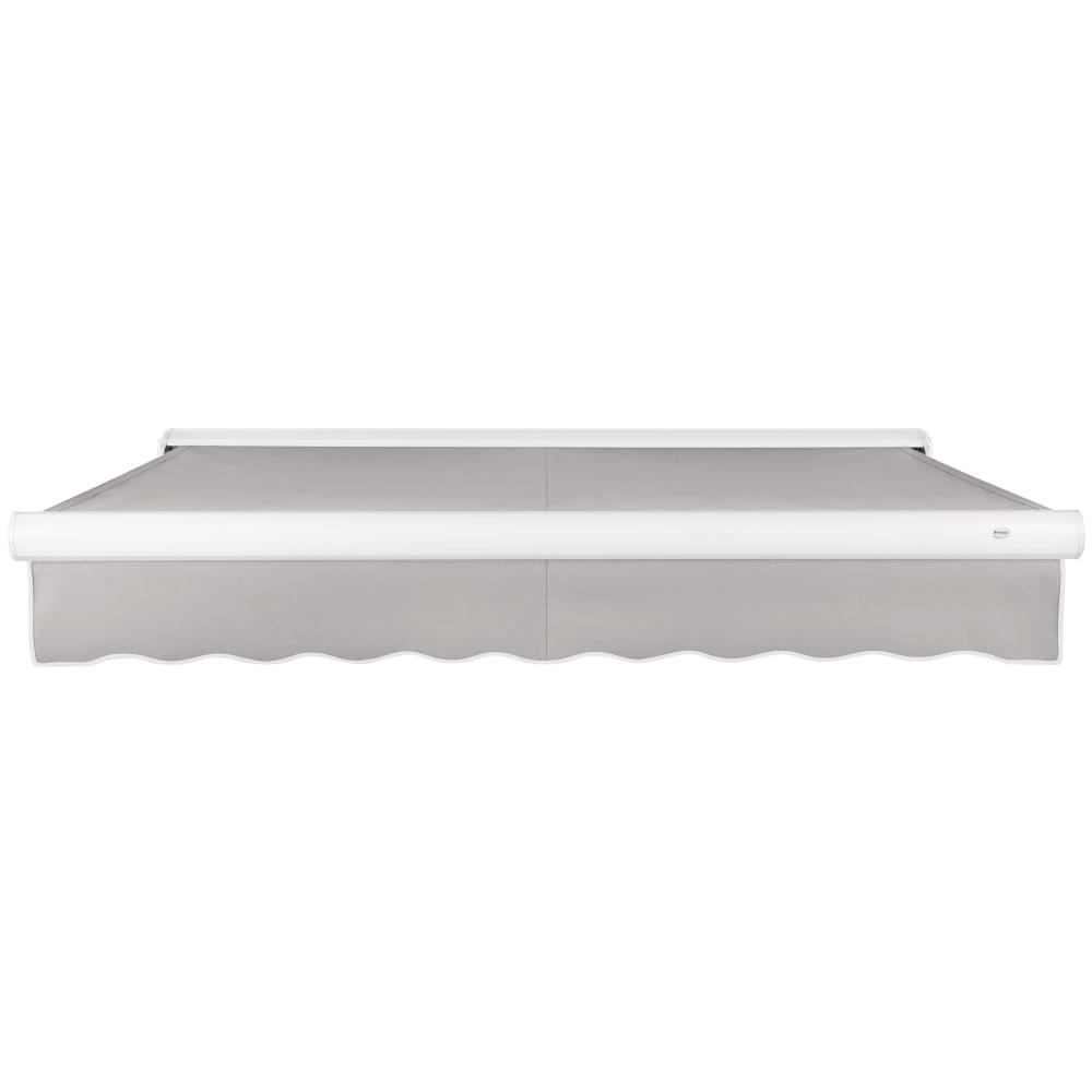 12' x 10' Full Cassette Right Motorized Patio Retractable Awning, Gray