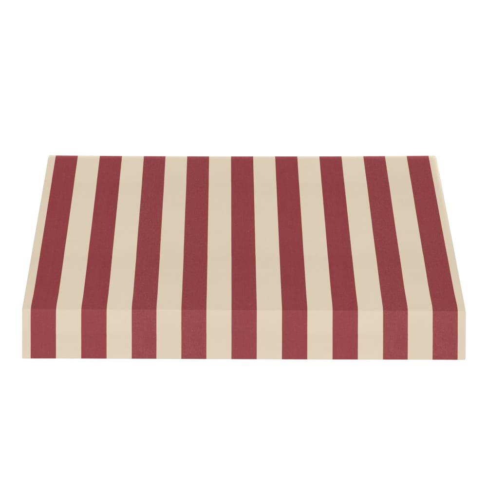 Awntech 5.375 ft New Yorker Fixed Awning Acrylic Fabric, Burgundy/Tan Stripe