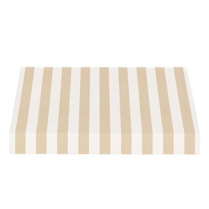 Awntech 5.375 ft New Yorker Fixed Awning Acrylic Fabric, Linen/White Stripe