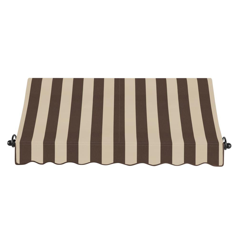 Awntech 5.375 ft Charleston Fixed Awning Acrylic Fabric, Brown/Tan Stripe