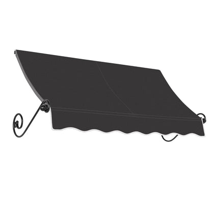 Awntech 5.375 ft Charleston Fixed Awning Acrylic Fabric, Black