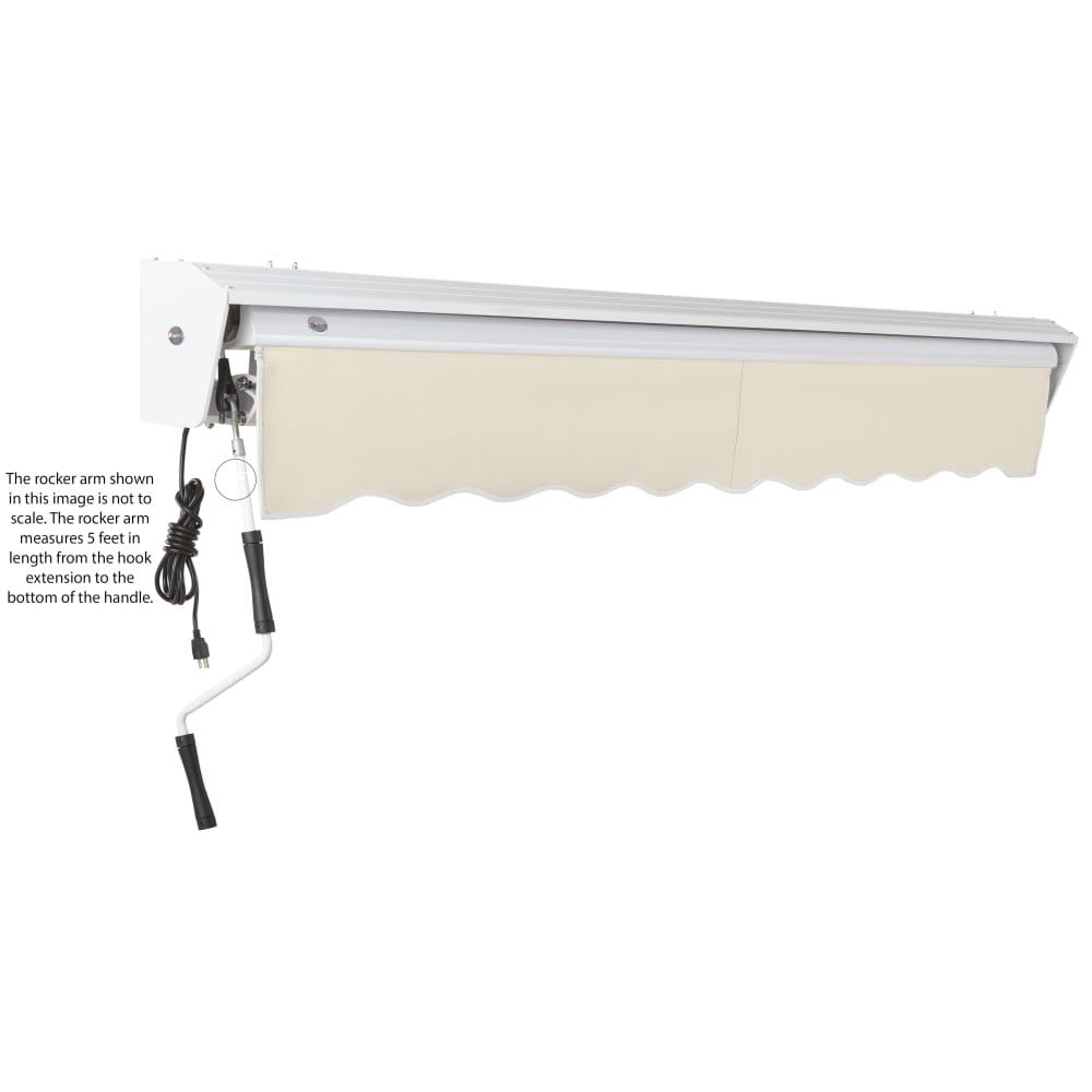12' x 10' Destin Left Motor Left Motorized Patio Retractable Awning, Linen