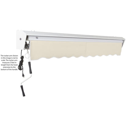 12' x 10' Destin Left Motor Left Motorized Patio Retractable Awning, Linen