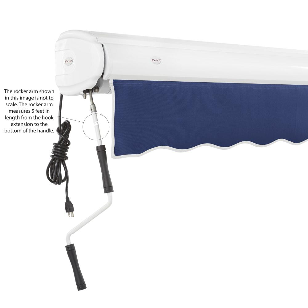 12' x 10' Full Cassette Left Motor Left Motorized Patio Retractable Awning, Navy