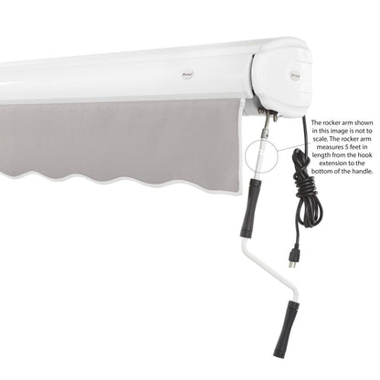 12' x 10' Full Cassette Right Motorized Patio Retractable Awning, Gray