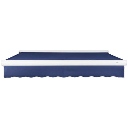 12' x 10' Full Cassette Left Motor Left Motorized Patio Retractable Awning, Navy