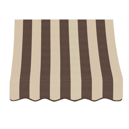 Awntech 4.375 ft Nantucket Fixed Awning Acrylic Fabric, Brown/Tan Stripe