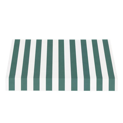 Awntech 5.375 ft New Yorker Fixed Awning Acrylic Fabric, Forest/White Stripe