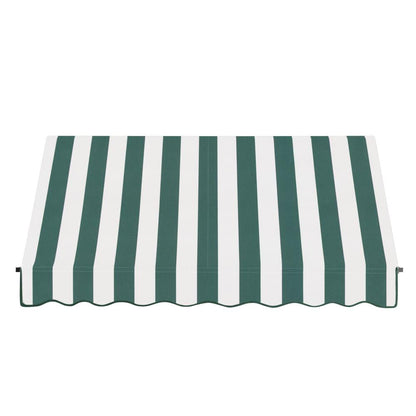 Awntech 5.375 ft Santa Fe Fixed Awning Acrylic Fabric, Forest/White Stripe