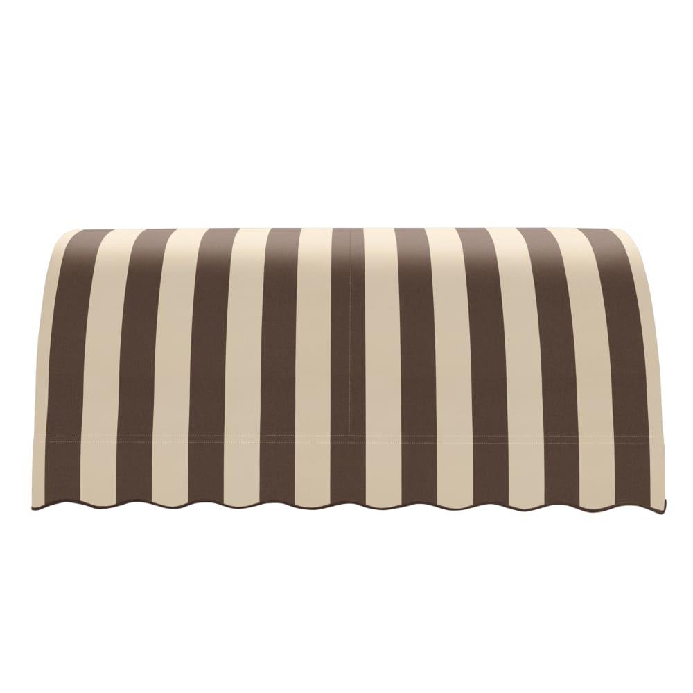 Awntech 5.375 ft Savannah Fixed Awning Acrylic Fabric, Brown/Tan Stripe