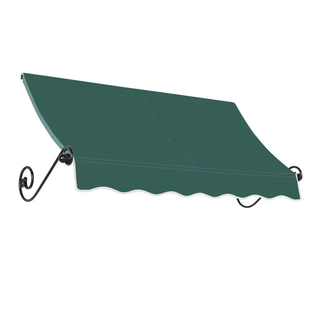 Awntech 6.375 ft Charleston Fixed Awning Acrylic Fabric, Forest