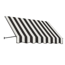 Awntech 8.375 ft Santa Fe Fixed Awning Acrylic Fabric, Black/White Stripe